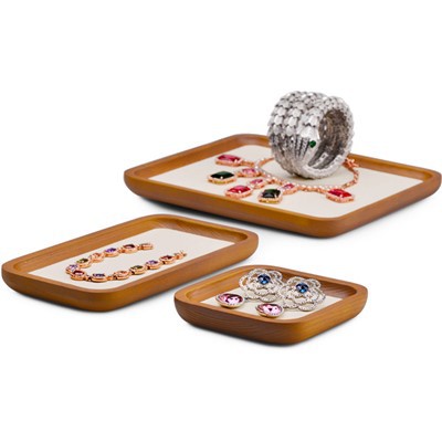 سینی نمایشگر چوب جامد گرد