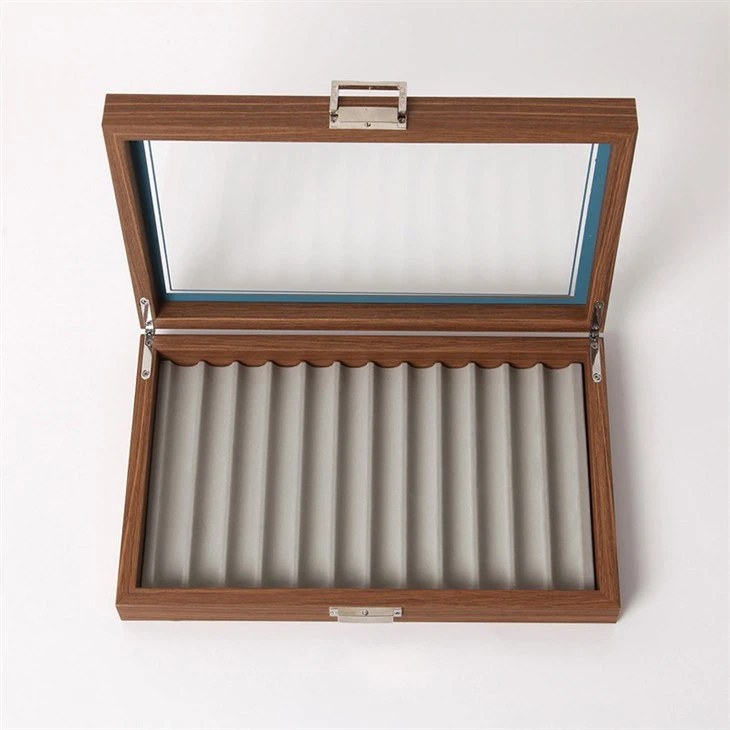 Wooden Necklace Storage Box With Skylight